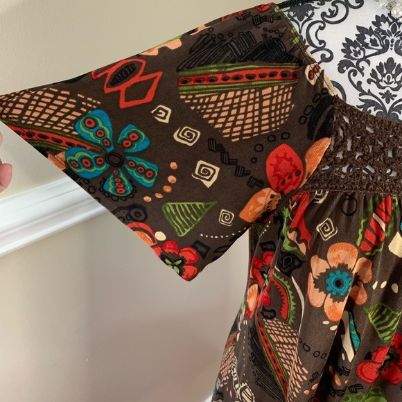 Choices, Ladies Boho/ Tunic Top with crochet, size PLg. - Picture 2 of 10